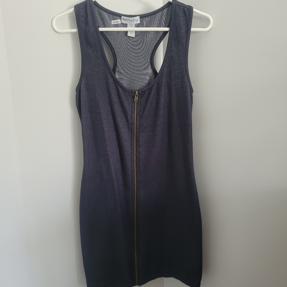 FREE Betty Blue Denim-Look Body Con Mini Dress